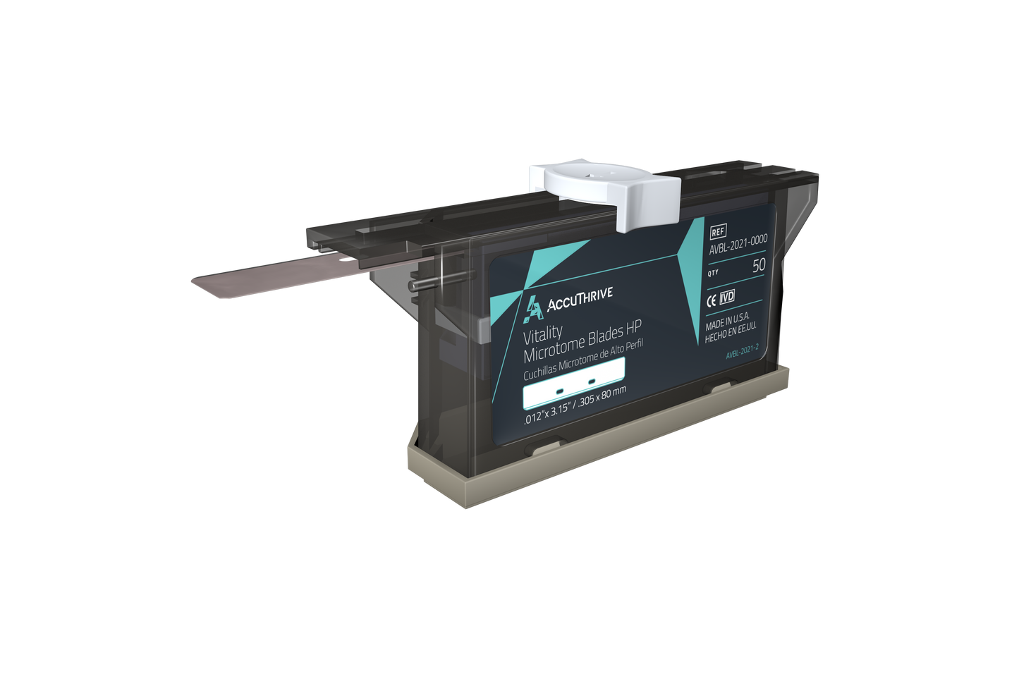 AccuTec AccuThrive Vitality HP Disposable Microtome Blades, with Microcoat - Pack of 50